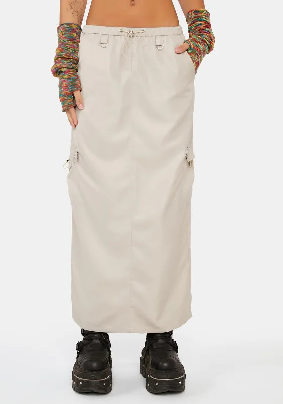 Women's Versatile Apparel Special Offers, Don't Miss Beige Demi Cargo Maxi Skirt