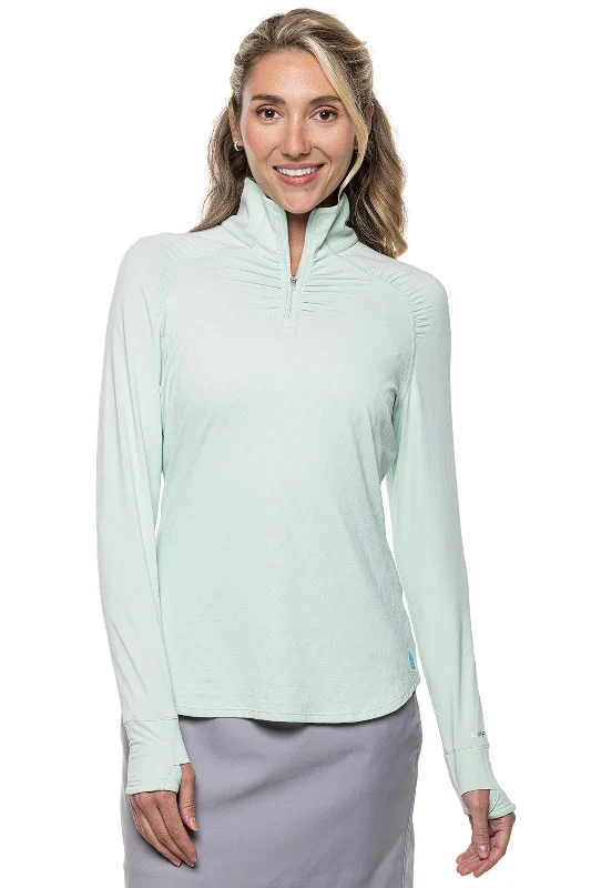 Imeless Style Women's Clothes For Special Occasions Imeless Style Women's Arabella Golf Quarter-Zip | Misty Aqua Diamond Jacquard