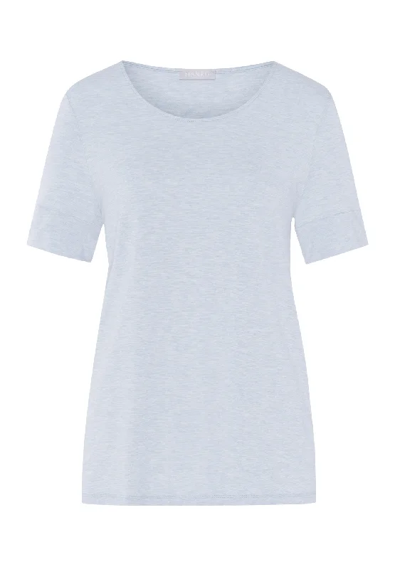 Bid Farewell To The Old Season Women's Plus-Size Garments Bid Farewell To The Old Season Natural Elegance Relaxed Round Neck Top | Whispering Blue 74902-2503