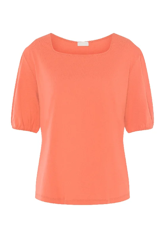 Fall Sale, Prices Drop Women's High-Fashion Garments Fall Sale, Prices Drop Natural Shirt Organic Cotton Square Neck Top | Apricot Brandy 78807-2294