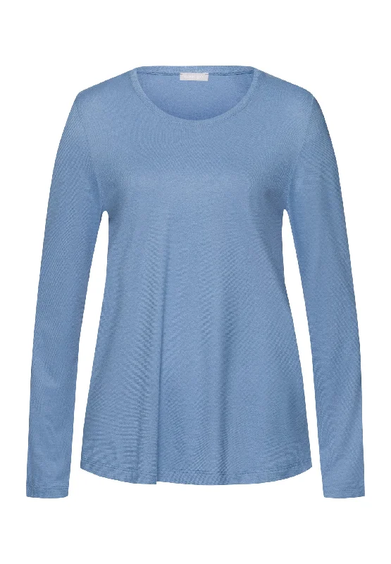 Casual Fashion Women's Sporty Clothes Casual Fashion Sleep And Lounge Relaxed Round Neck Top | Endless Blue 74844-2533