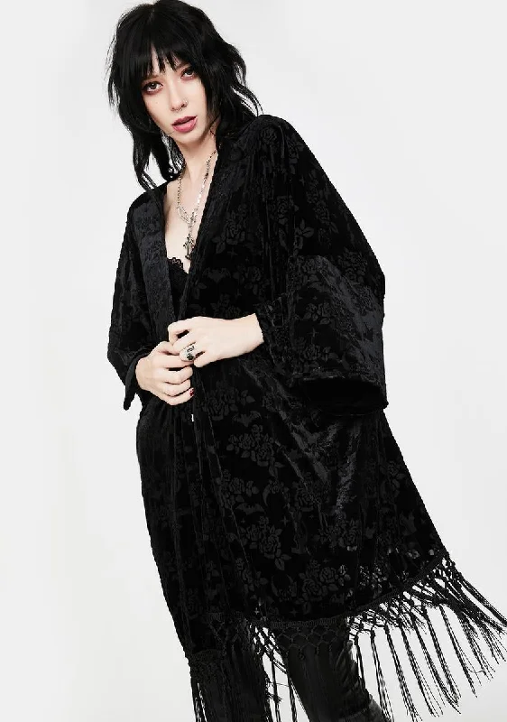 Women's Professional Garments Chic Trends Unveiled Starla Velvet Kimono