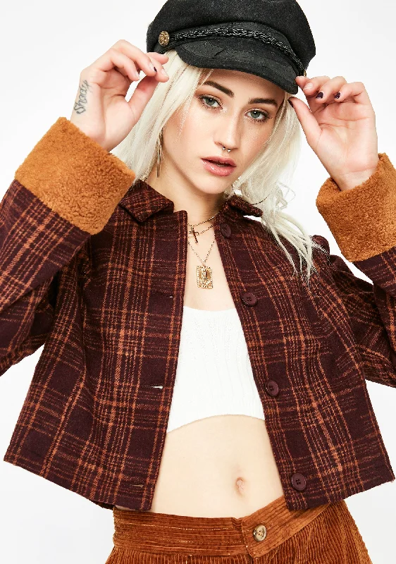 Charming Women's Outfit For Special Occasions Winter Warehouse Sale Keep Bad Company Plaid Jacket