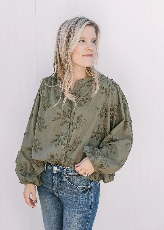 Limited-Time Offer Luxury Women's Clothing Limited-Time Offer The Olive Textured Top