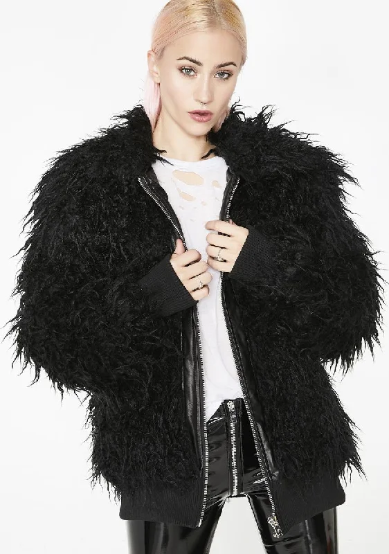 Women's Contemporary Apparel Limited-Time Offer Midnight Monster Shaggy Jacket