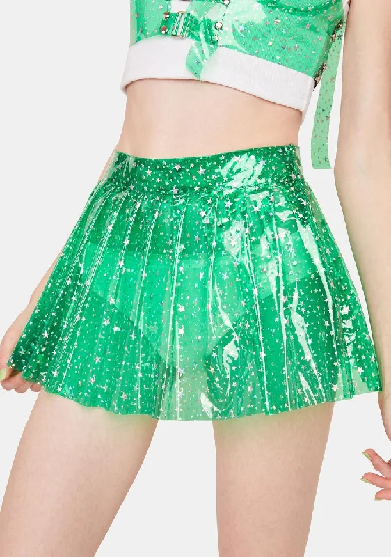 Formal Outfit For Women Budget-Friendly Fashion Envy Chasing Starlight Vinyl Skirt