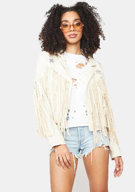 Women's Vacation Attire Huge Discounts This Week See Something Better Fringe Jacket