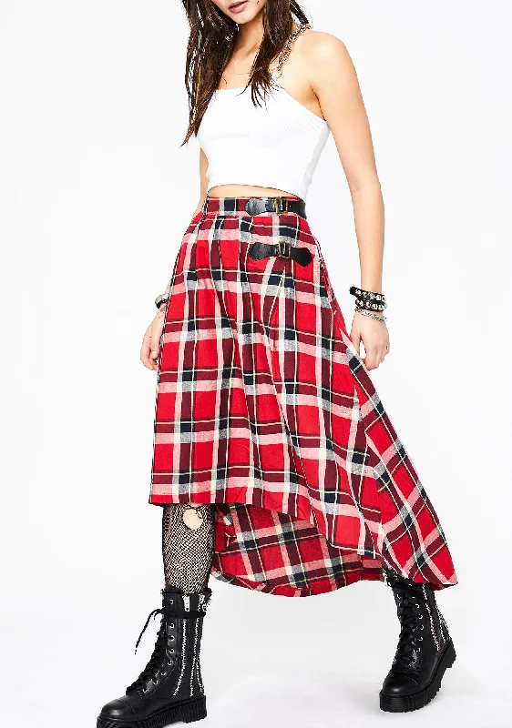 Women's Clothes For Work Events Ride The Style Wave Tardy Thotty Plaid Skirt