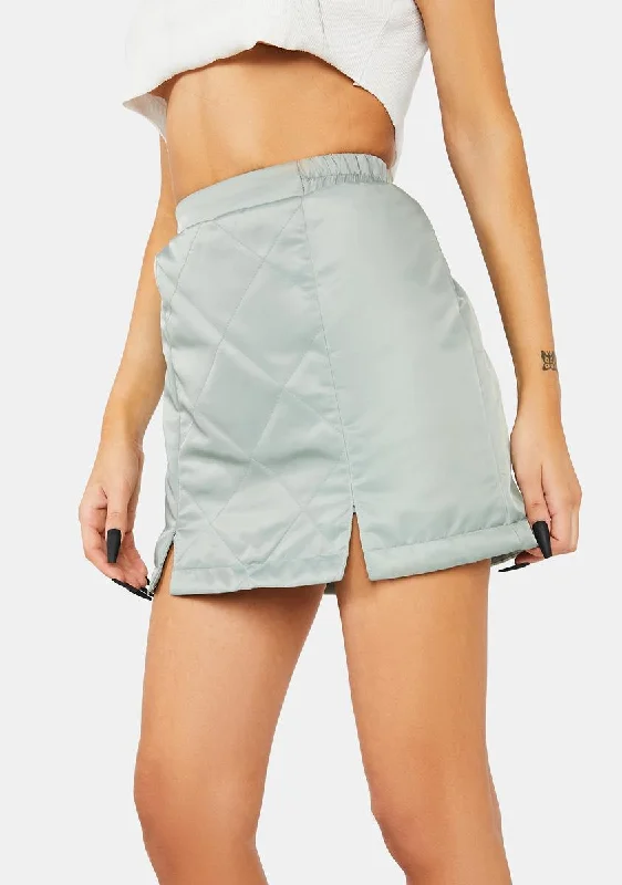 Women's Activewear Attire Urban Fashion Street Smarts Quilted Mini Skirt