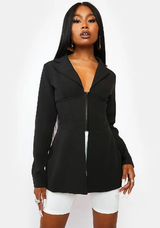 Women's Wardrobe Apparel Fashion Forward Highly Favored Zip-Up Blazer