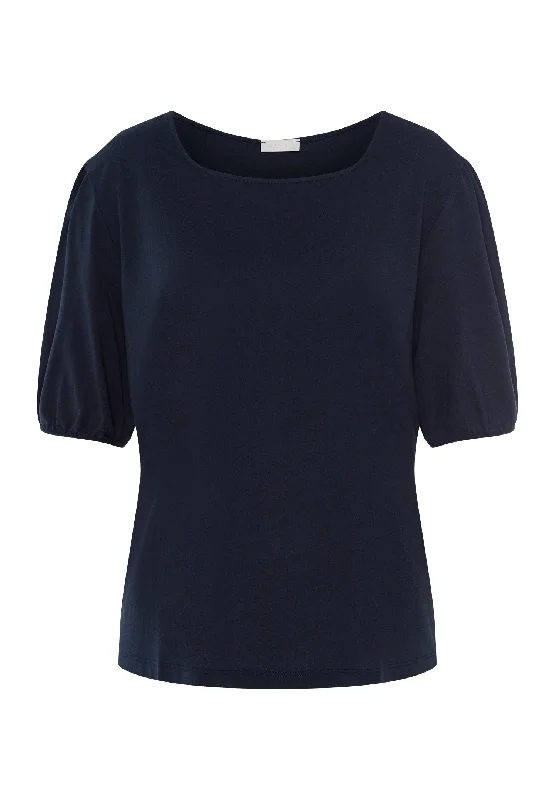 Embrace New Fashion Women's Outdoor Activity Garments Embrace New Fashion Natural Shirt Organic Cotton Square Neck Top | Deep Navy 78807-1610