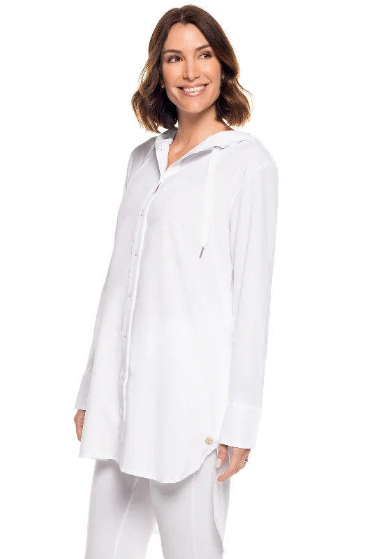 Huge Markdowns Women's Elegant Evening Attire Huge Markdowns Women's Palma Aire Beach Shirt | White