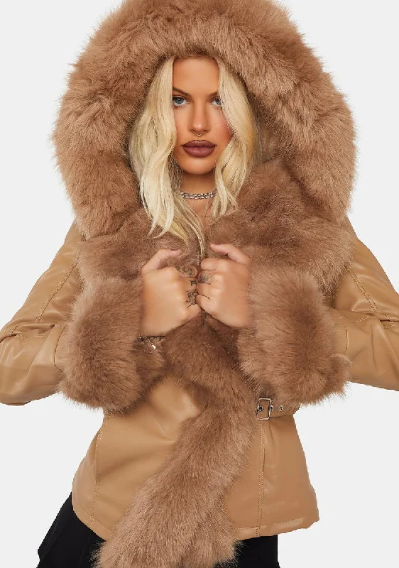 Women's Casual Wear Clothes On-Trend Fashion Offers Nabina Faux Fur Jacket