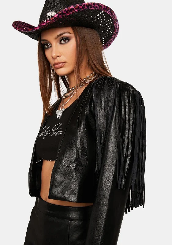 Women's Sporty Clothes Trendy Street Style Mystic Kept Secrets Fringe Jacket