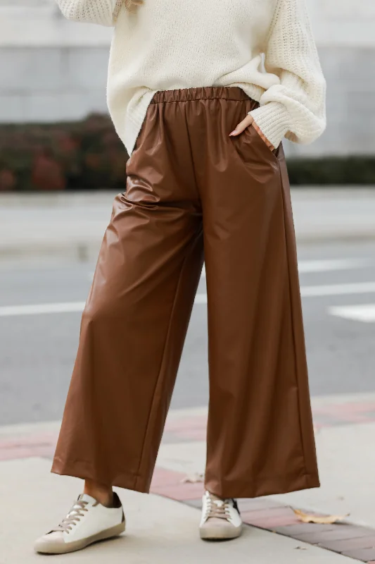 Women's Chic Apparel Latest Fashion FINAL SALE - Maximum Chic Camel Leather Pants