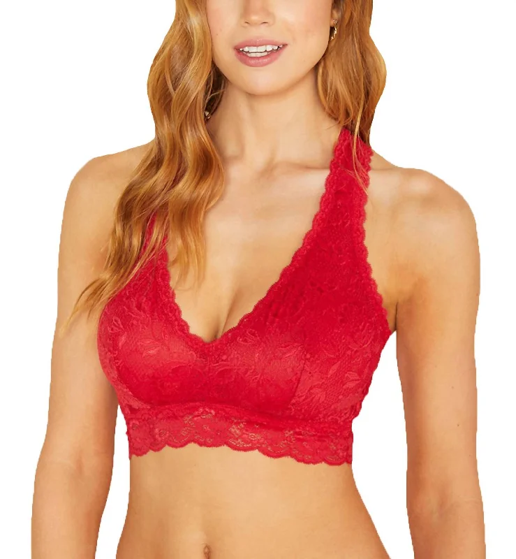 Stylish Outerwear Clothes For Women Vintage-Modern Style Offers Never Say Never Curvy Racie Racerback Bralette In Mystic Red