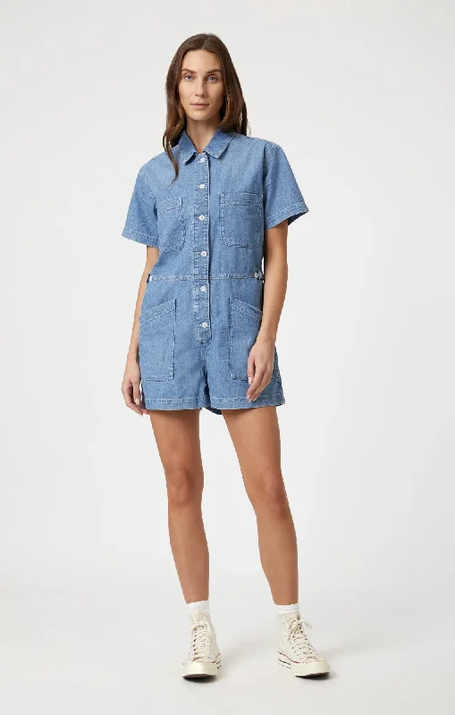 Luxury Women's Clothing Casual Fashion Noreen Denim Romper