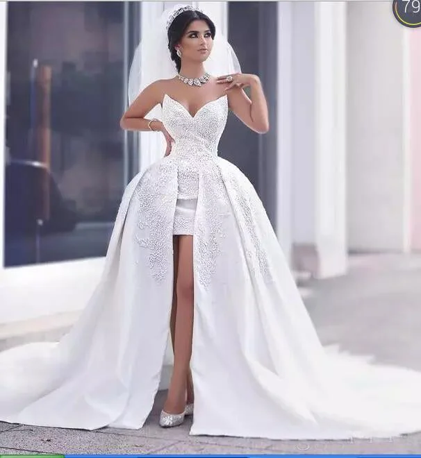 Women's Everyday Garments Must Haves Gorgeous Sweetheart Front Short Long Back wedding Dresses,high low bridal gown