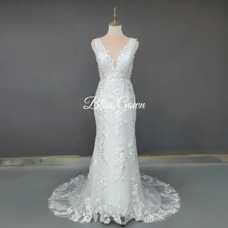 Women's Urban Clothing Chic & Modern Sales Illusion Mermaid Wedding Dress