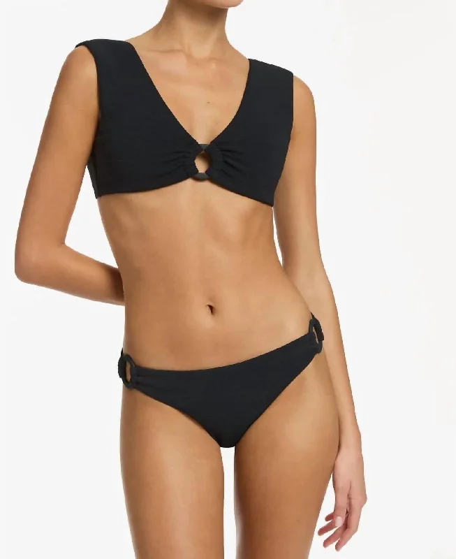 Women's Evening Apparel Smart Casual Deals Isla Rib Bikini Top In Black