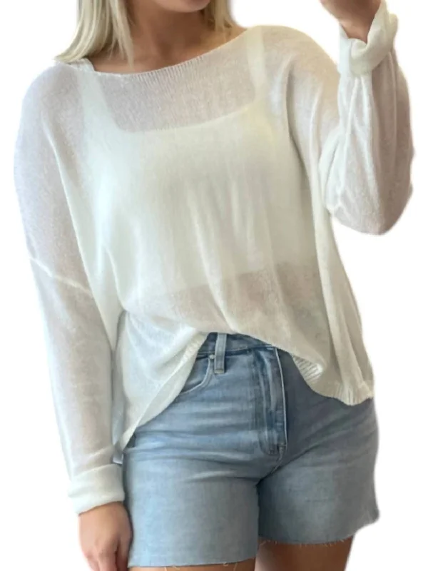 Women's Clothing For Work Get The Latest Trends Lightweight Knit Sweater In White