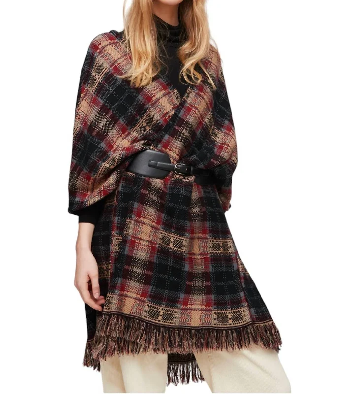 Women's Wedding Apparel Affordable Trendy Fashion Plaid Duster In Walnut Brown Plaid