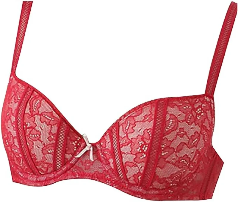 Affordable Women's Clothes On-Trend Fashion Offers Women's Rhapsody In Lace Contour Underwire Bra In Jester Red