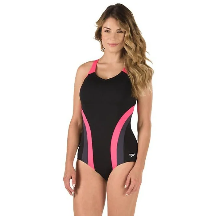 Chic Women's Outfit You'Ll Love Us Because Speedo Flow Active Chlorine Resistant One Piece Pink