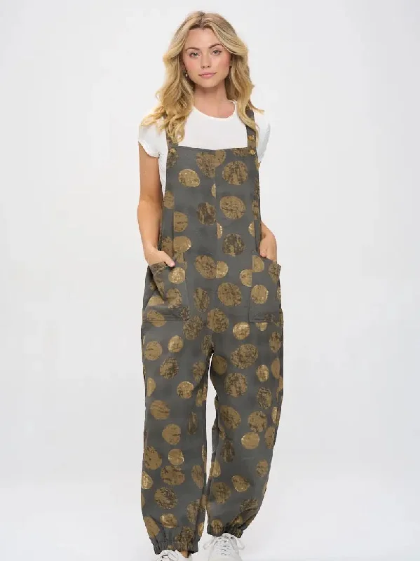 Women's Comfortable Apparel Clearance Sale, All Cheap Grey Moon Print Overalls