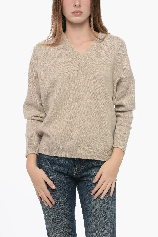 Women's Clothes And Garments Feminine Style Promotions Arovescio Virgin Wool and Cashmere V-Neck Sweater