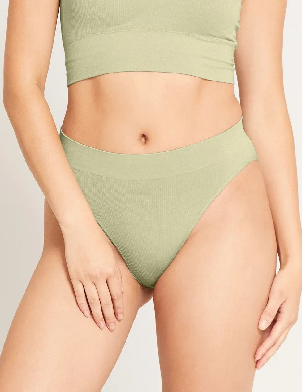 Women's Seasonal Clothes Limited Edition LYOLYTE Ribbed High Leg Brief - Sage