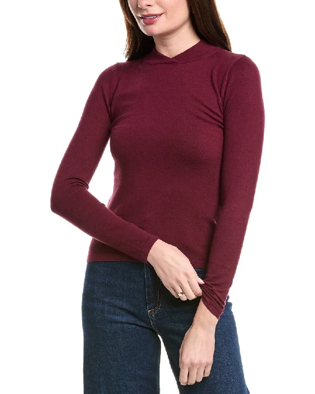 Women's Elegant Evening Outfit Seasonal Fashion POINT Mandarin Neck Sweater