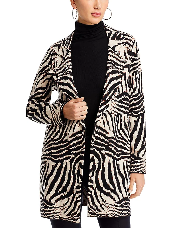 Women's Casual Clothing For Lounging Exclusive Discount Womens Open Front Animal Print Cardigan Sweater