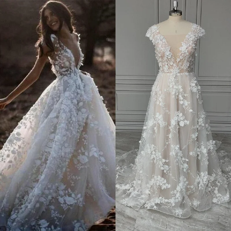 Women's Vacation Attire Fast Fashion Favorites Floral 3D Fantasy Wedding Dress