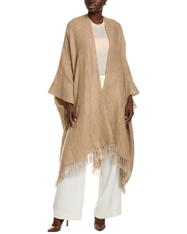 Women's Holiday Attire Affordable Trendy Fashion Brunello Cucinelli Linen-Blend Poncho