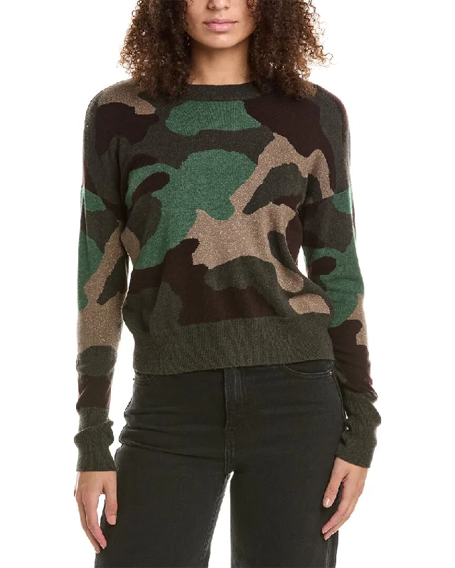 Women's Apparel Imeless Style Autumn Cashmere Camo Intarsia Cashmere Sweater