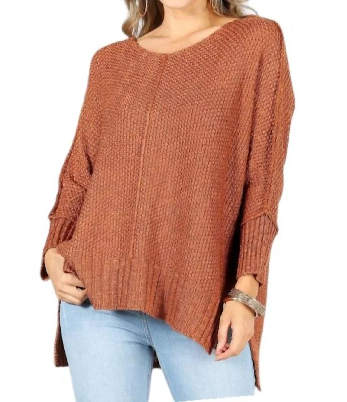 Women's Outfit Insane Discount Onslaught Marley Oversized Sweater In Rust