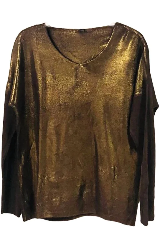 Women's Travel Outfit Set Fresh Styles, Fresh Deals Women's Light Weight Sweater In Gold Foil