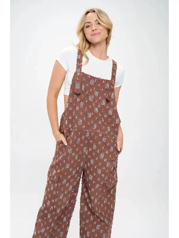 Affordable Luxury Women's Apparel Comfortable Chic All Over Patches Overalls