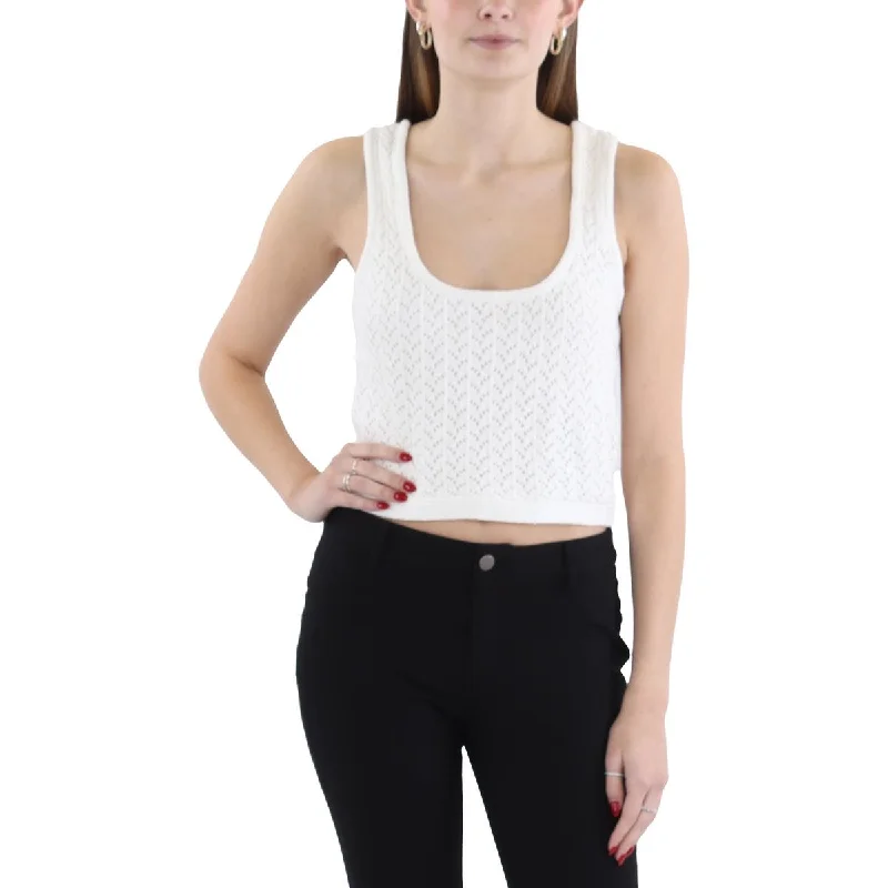 Stylish Women's Outfit Chic Trends Unveiled Womens Crochet Scoop Neck Tank Top Sweater