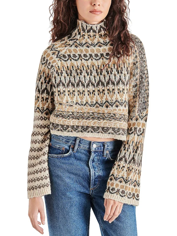 Women's Luxury Apparel Glamorous Fashion Offers Indie Womens Wool Blend Fair Isle Mock Turtleneck Sweater