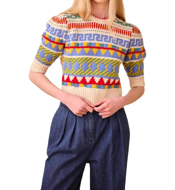 Women's Athleisure Apparel Relaxed Style Deals Odette Sweater In Kent Fairisle