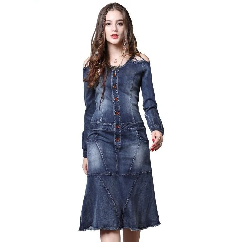 Women's Loungewear Clothes Chic & Modern Sales Denim Vintage Women Dress