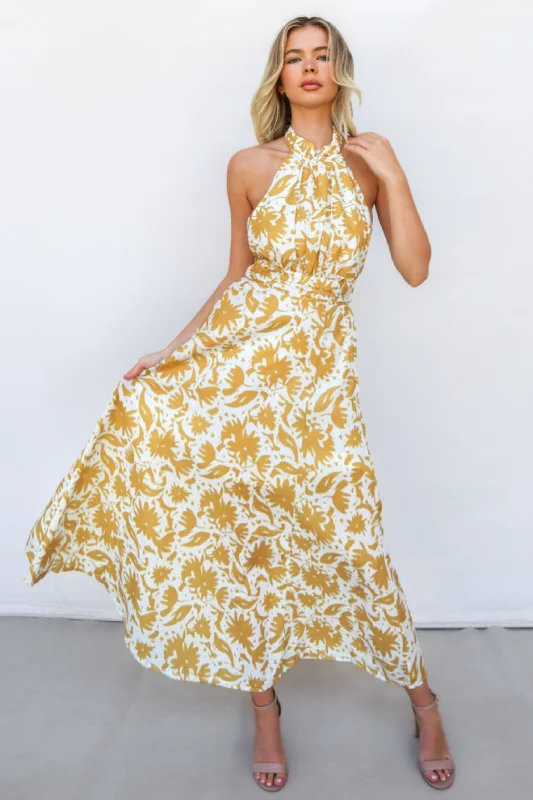 Women's Vintage Garments Big Savings Rivka Midi Dress - Yellow