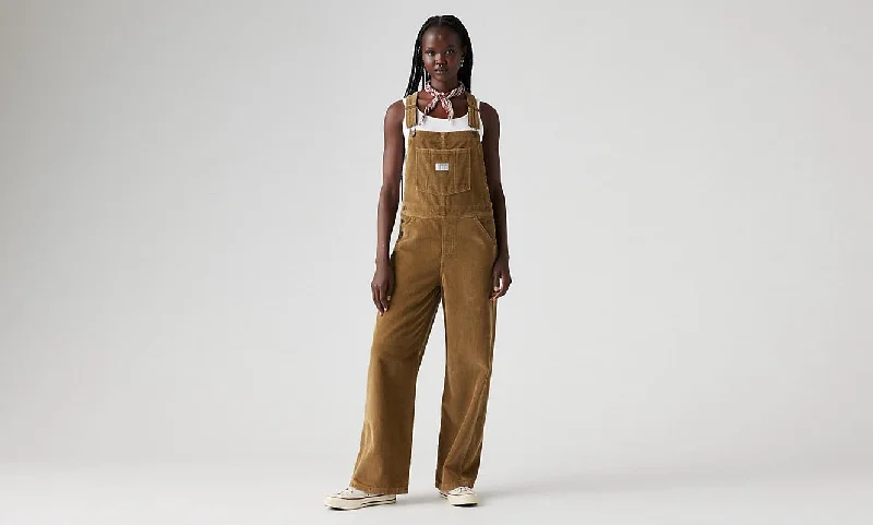 Vintage-Inspired Garments Limited Time Flash Sale Baggy Overall - Ermine Cord