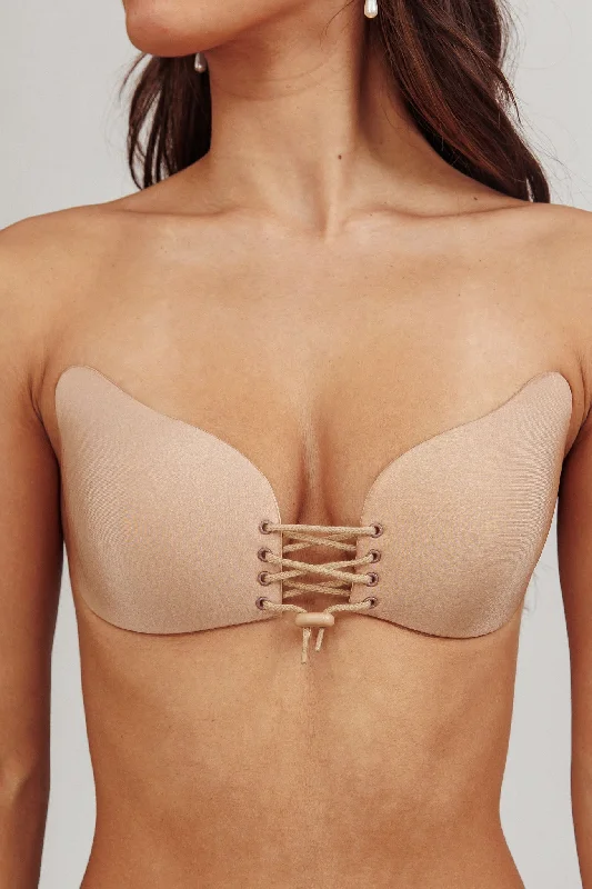 Women's Casual Apparel Special Offer Vito Backless Lace-up Adhesive Bra Nude