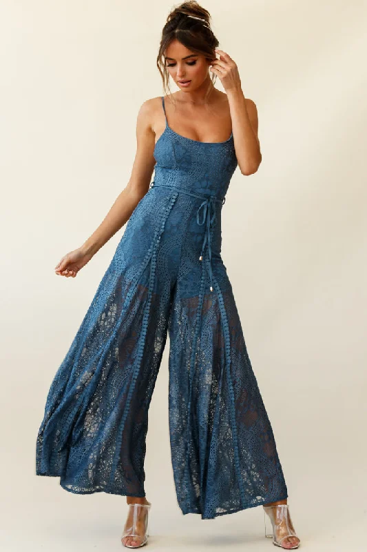 Women's Loungewear Clothes Limited-Time Offer Palm Springs Lace Jumpsuit Midnight Blue