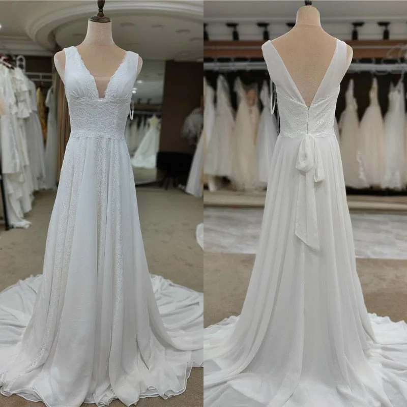 Women's Tops And Clothing Budget Saver Chiffon Elegant Beach Bridal Gown