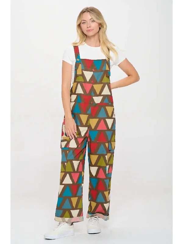 Women's Clothes Ride The Style Wave Colourful Triangle Overalls