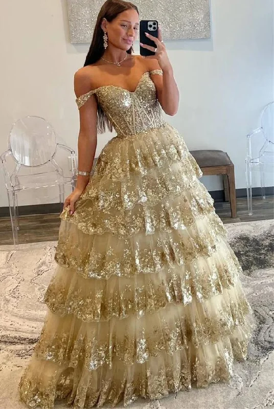 Women's Office Outfit Hot Items Shiny Sequins Glitter Prom Dress Elegant Heart Neck Vestidos De Noche Strapless Lace Up Back A-line Wedding Dress 2024